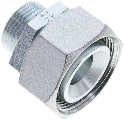 Złączka prosta hydrauliczna, redukcyjna, 35 L-22 L (M30x2), uszczelnienie stożkowe, stal ocynkowana