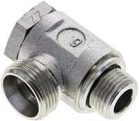 Złączka hydrauliczna kątowa Banjo, nastawna, gwint M 18x1,5-15 L (M22x1,5), stal ocynkowana