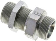 Złączka hydrauliczna prosta, grodziowa, gwint 25 S (M36x2), stal ocynkowana