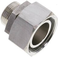 Złączka prosta hydrauliczna, redukcyjna, 35 L-22 L (M30x2), uszczelnienie stożkowe, stal nierdzewna