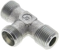 Trójnik hydrauliczny LE, gwinty R 1/2"-15 L (M22x1,5), stal ocynkowana