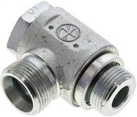 Złączka hydrauliczna kątowa Banjo, nastawna, gwint M 22x1,5-16 S (M24x1,5), stal ocynkowana