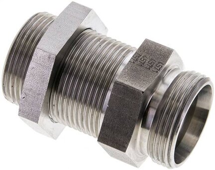Złączka hydrauliczna prosta, grodziowa, gwint 28 L (M36x2), stal nierdzewna