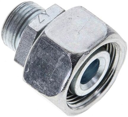 Złączka prosta hydrauliczna, redukcyjna, 18 L-12 L (M18x1,5), uszczelnienie stożkowe, stal ocynkowana