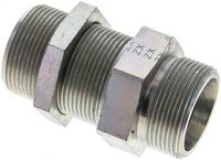 Złączka hydrauliczna prosta, grodziowa, gwint 30 S (M42x2), stal ocynkowana