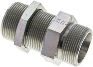 Złączka hydrauliczna prosta, grodziowa, gwint 30 S (M42x2), stal ocynkowana