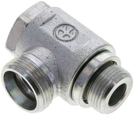 Złączka hydrauliczna kątowa Banjo, nastawna, gwint M 22x1,5-18 L (M26x1,5), stal ocynkowana