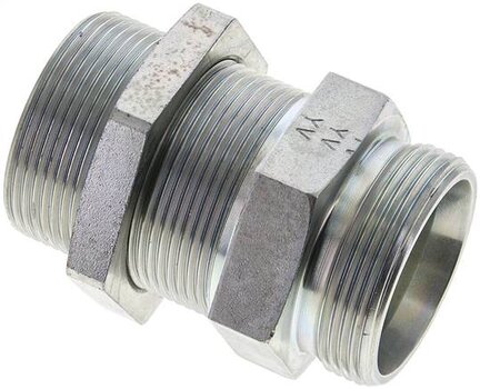 Złączka hydrauliczna prosta, grodziowa, gwint 35 L (M45x2), stal ocynkowana