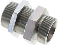 Złączka hydrauliczna prosta, grodziowa, gwint 38 S (M52x2), stal ocynkowana