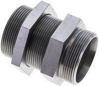 Złączka hydrauliczna prosta, grodziowa, gwint 42 L (M52x2), stal ocynkowana