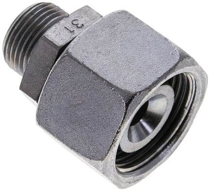 Złączka prosta hydrauliczna, redukcyjna, 20 S-12 S (M20x1,5), uszczelnienie stożkowe, stal ocynkowana