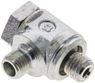 Złączka hydrauliczna kątowa Banjo, nastawna, gwint M 8x1-4 LL (M8x1), stal ocynkowana