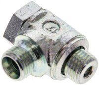 Złączka hydrauliczna kątowa Banjo, nastawna, gwint M 10x1-6 LL (M10x1), stal ocynkowana
