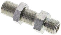 Złączka hydrauliczna prosta, grodziowa, gwint 6 S (M14x1,5), stal ocynkowana