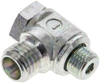 Złączka hydrauliczna kątowa Banjo, nastawna, gwint M 10x1-6 L (M12x1,5), stal ocynkowana