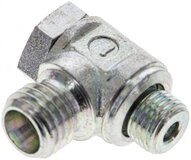 Złączka hydrauliczna kątowa Banjo, nastawna, gwint M 10x1-6 L (M12x1,5), stal ocynkowana