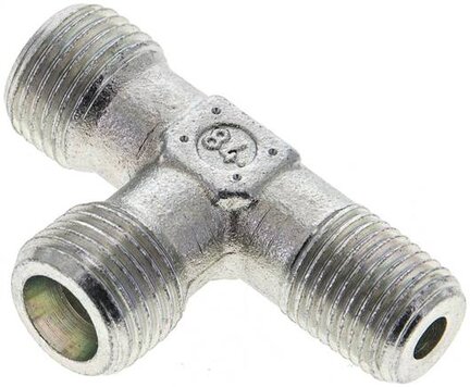 Trójnik hydrauliczny LE, gwinty R 1/4"-8 S (M16x1,5), stal ocynkowana