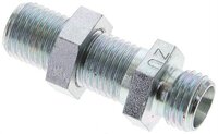Złączka hydrauliczna prosta, grodziowa, gwint 8 L (M14x1,5), stal ocynkowana