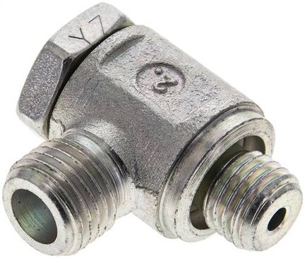 Złączka hydrauliczna kątowa Banjo, nastawna, gwint M 12x1,5-6 S (M14x1,5), stal ocynkowana