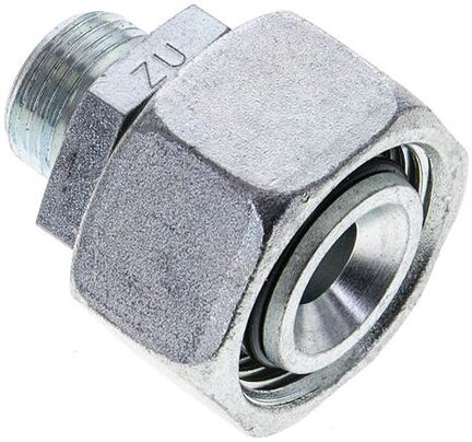 Złączka prosta hydrauliczna, redukcyjna, 22 L-12 L (M18x1,5), uszczelnienie stożkowe, stal ocynkowana