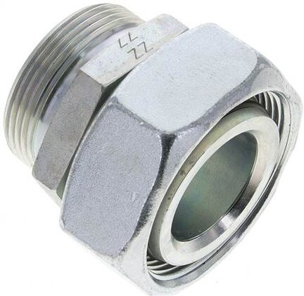 Złączka prosta hydrauliczna, redukcyjna, 42 L-35 L (M45x2), uszczelnienie stożkowe, stal ocynkowana