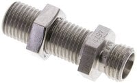 Złączka hydrauliczna prosta, grodziowa, gwint 8 L (M14x1,5), stal nierdzewna