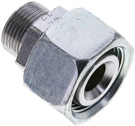 Złączka prosta hydrauliczna, redukcyjna, 22 L-15 L (M22x1,5), uszczelnienie stożkowe, stal ocynkowana