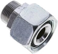 Złączka prosta hydrauliczna, redukcyjna, 22 L-15 L (M22x1,5), uszczelnienie stożkowe, stal ocynkowana