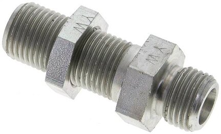 Złączka hydrauliczna prosta, grodziowa, gwint 8 S (M16x1,5), stal ocynkowana