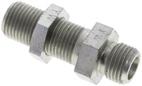 Złączka hydrauliczna prosta, grodziowa, gwint 8 S (M16x1,5), stal ocynkowana
