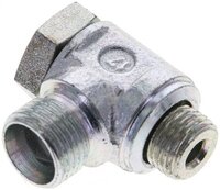 Złączka hydrauliczna kątowa Banjo, nastawna, gwint M 10x1-8 LL (M12x1), stal ocynkowana