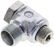 Złączka hydrauliczna kątowa Banjo, nastawna, gwint M 10x1-8 LL (M12x1), stal ocynkowana