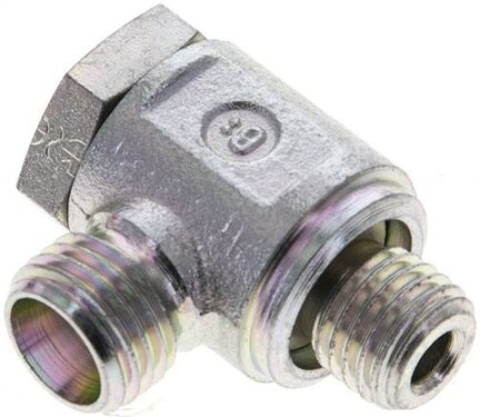 Złączka hydrauliczna kątowa Banjo, nastawna, gwint M 12x1,5-8 L (M14x1,5), stal ocynkowana