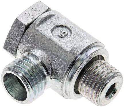 Złączka hydrauliczna kątowa Banjo, nastawna, G 1/4" 8 L (M14x1,5), stal ocynkowana