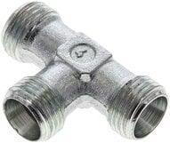 Trójnik hydrauliczny T, gwinty zewnętrzne 10 L (M16x1,5), stal ocynkowana
