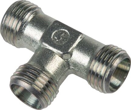 Trójnik hydrauliczny T, gwinty zewnętrzne 10 LL (M14x1), stal ocynkowana