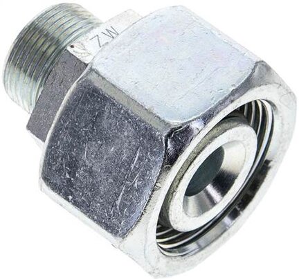 Złączka prosta hydrauliczna, redukcyjna, 25 S-16 S (M24x1,5), uszczelnienie stożkowe, stal ocynkowana