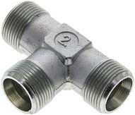 Trójnik hydrauliczny T, gwinty zewnętrzne 16 S (M24x1,5), stal ocynkowana