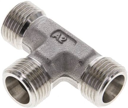 Trójnik hydrauliczny T, gwinty zewnętrzne 10 S (M18x1,5), stal nierdzewna