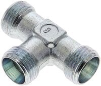 Trójnik hydrauliczny T, gwinty zewnętrzne 12 L (M18x1,5), stal ocynkowana