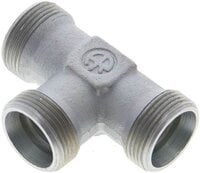 Trójnik hydrauliczny T, gwinty zewnętrzne 18 L (M26x1,5), stal ocynkowana