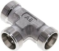 Trójnik hydrauliczny T, gwinty zewnętrzne 18 L (M26x1,5), stal nierdzewna