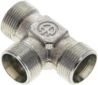 Trójnik hydrauliczny T, gwinty zewnętrzne 12 LL (M16x1), stal ocynkowana