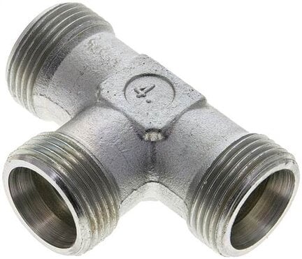 Trójnik hydrauliczny T, gwinty zewnętrzne 20 S (M30x2), stal ocynkowana