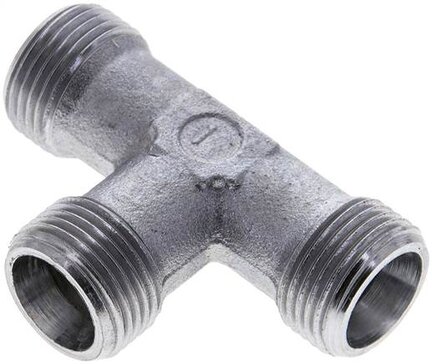 Trójnik hydrauliczny T, gwinty zewnętrzne 12 S (M20x1,5), stal ocynkowana