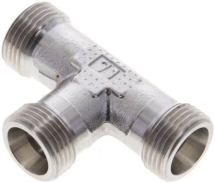 Trójnik hydrauliczny T, gwinty zewnętrzne 12 S (M20x1,5), stal nierdzewna