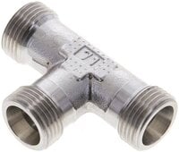 Trójnik hydrauliczny T, gwinty zewnętrzne 12 S (M20x1,5), stal nierdzewna