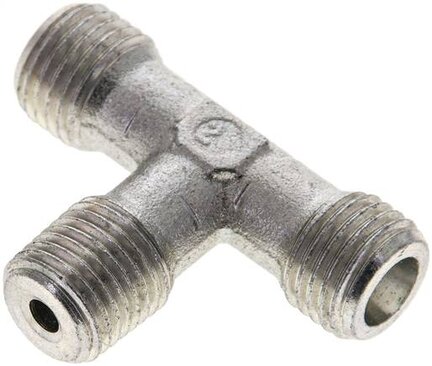 Trójnik hydrauliczny T, gwint R 1/4"-6 S (M14x1,5), stal ocynkowana