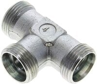 Trójnik hydrauliczny T, gwinty zewnętrzne 22 L (M30x2), stal ocynkowana