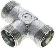Trójnik hydrauliczny T, gwinty zewnętrzne 22 L (M30x2), stal ocynkowana